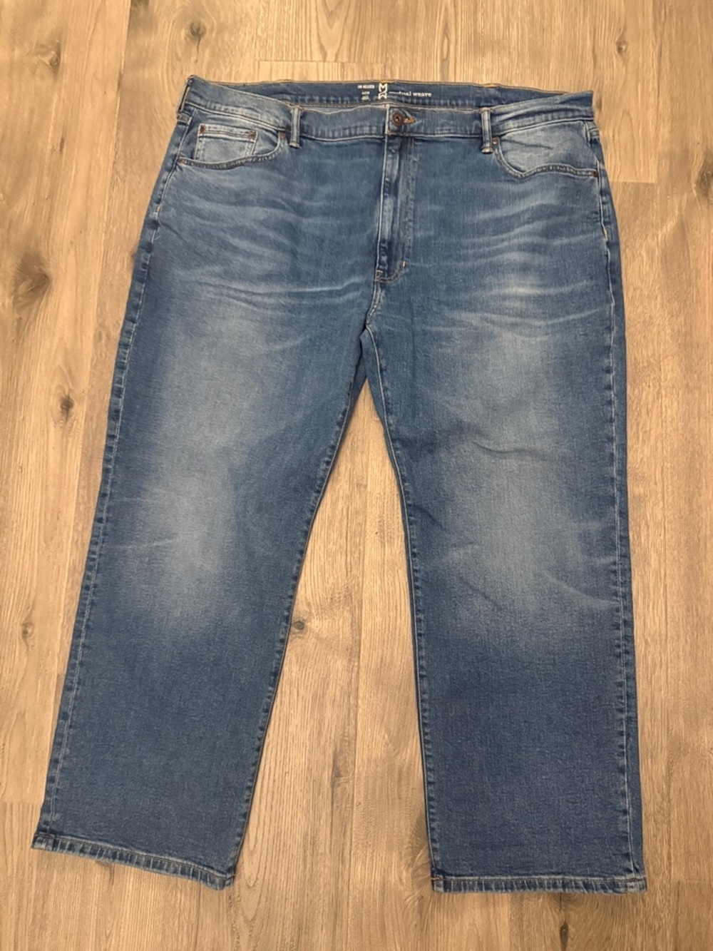 Relaxed Fit Men's Washed Blue Jeans